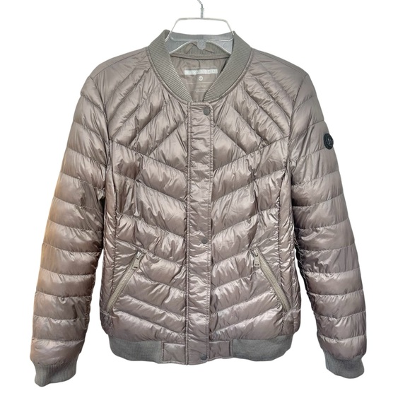 Bernardo Insulated Puffer Bomber Jacket Water Resistant Moonrock Size Large - Picture 2 of 15